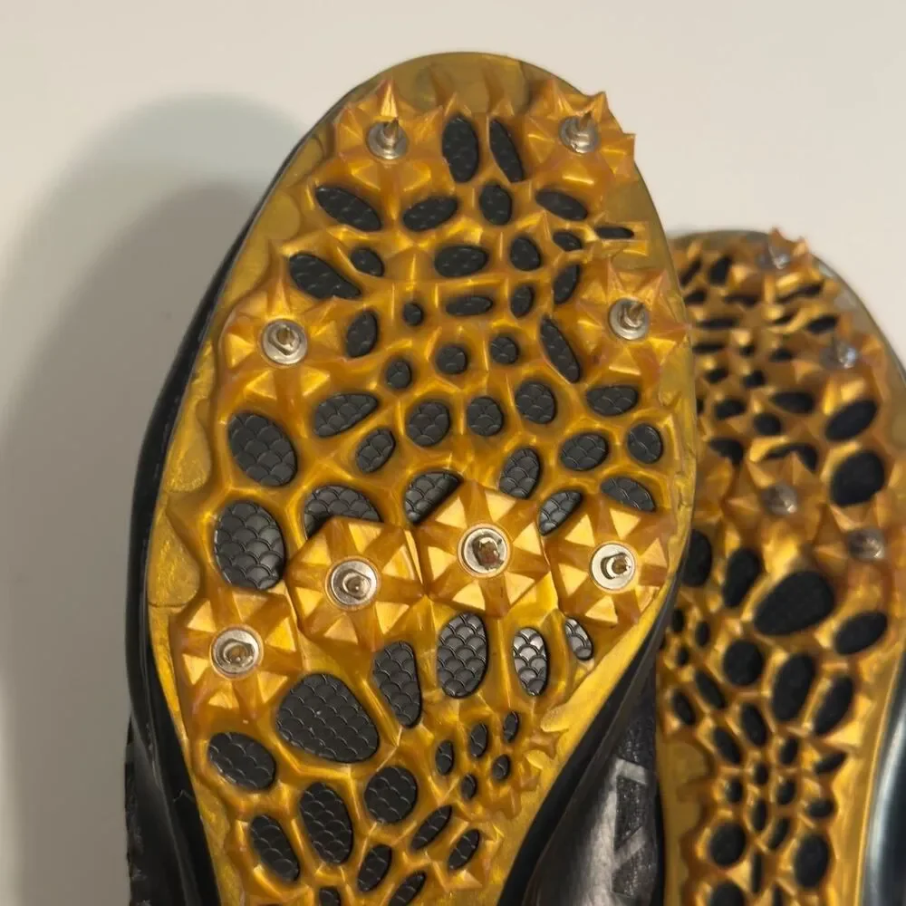 Thestron black & yellow track spikes, Size US 9.5 #athletics #running